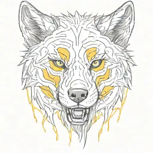 A Bulky Wolf Growing With Yellow Eyes With Background Emphasis
