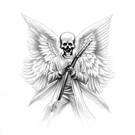 Angel Number With Skull