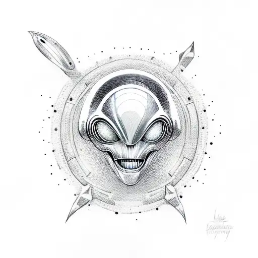 Alien Head With Sequins For Eyes