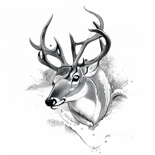 A Group Of Deer Gracefully Leaping Over A Flowing River