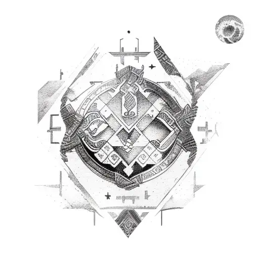 Greek And Space Patchwork Sleeve