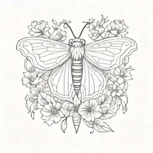 Moth Turning Into Flowers