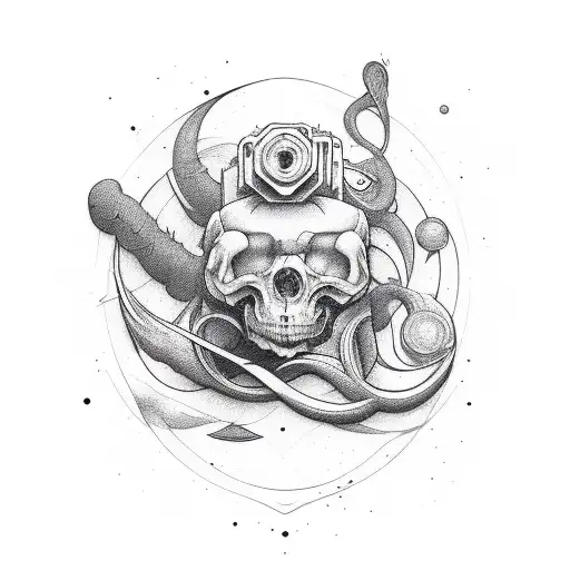 Vertical Tattoo Based In The Logo Of The Music Artist Droeloe