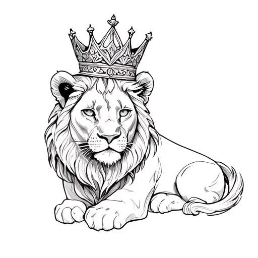 Tiny Queen Lioness Wearing A Crown