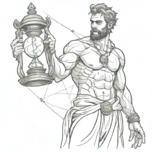 Atlas Holding A Broken Hour Glass