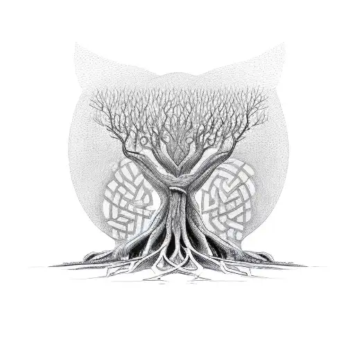 Intricate Tree Trunk With Roots Forming A Labyrinth