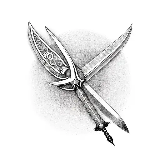 Thin Dagger Sword With Moth Integrated Within The Handle Of The Dagger