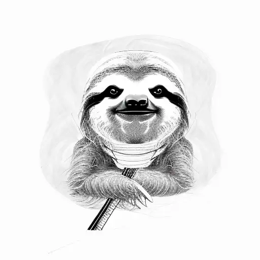 Sloth With Guitar