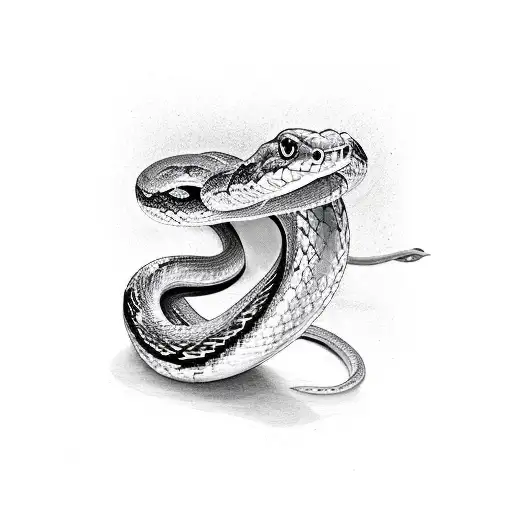 A Snake Twisted With Thorn