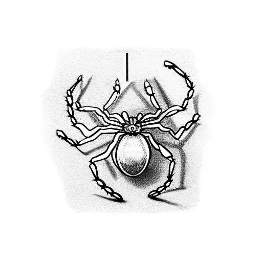 Spider Hanging From A Wooden Cross