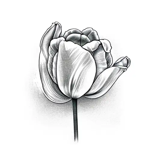 Tulip With Stem Saying I Love U