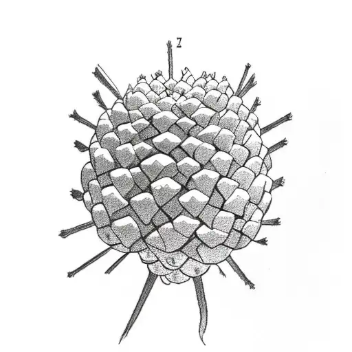 Mini Pinecone With Buttercup Flowers Through The Pinecone