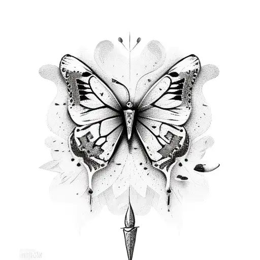 Dagger With Butterflies