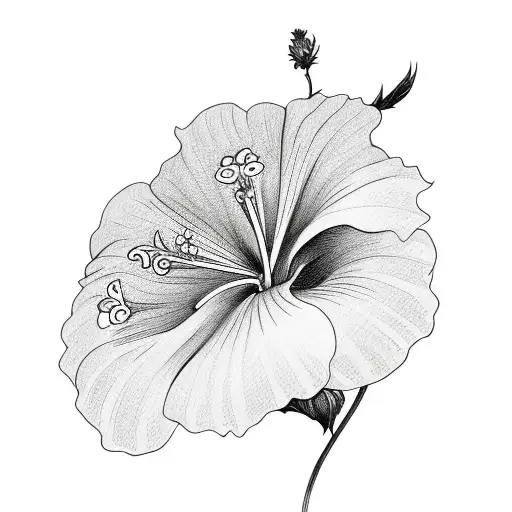 Acoustic Guitar With Hibiscus Flowers