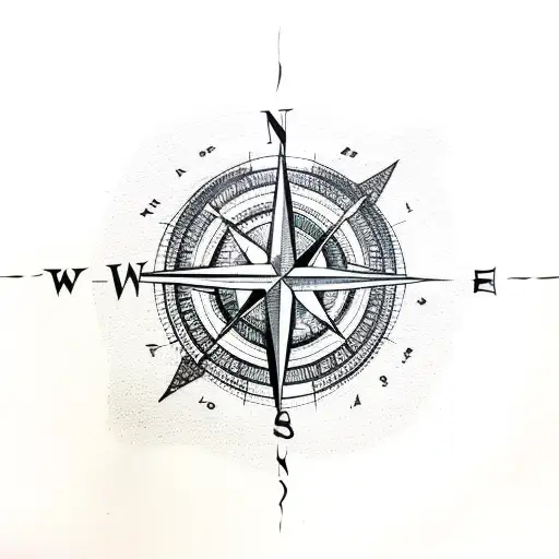 Compass With Tree And Phoenix