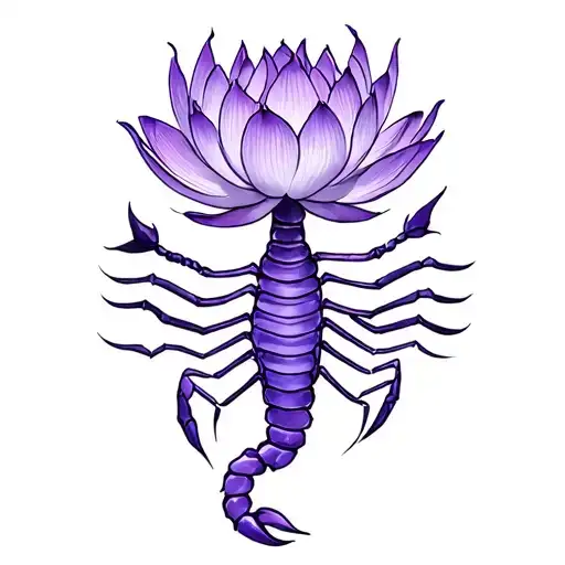 Purple Lotus With Scorpion
