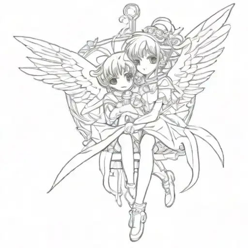 Cardcaptor Sakura Clow Card Featuring Sakura And Kiro-chan