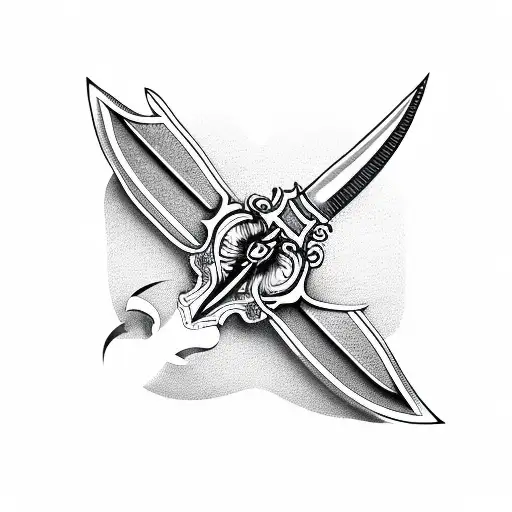 Thin Dagger Sword With Moth Integrated Within The Handle Of The Dagger