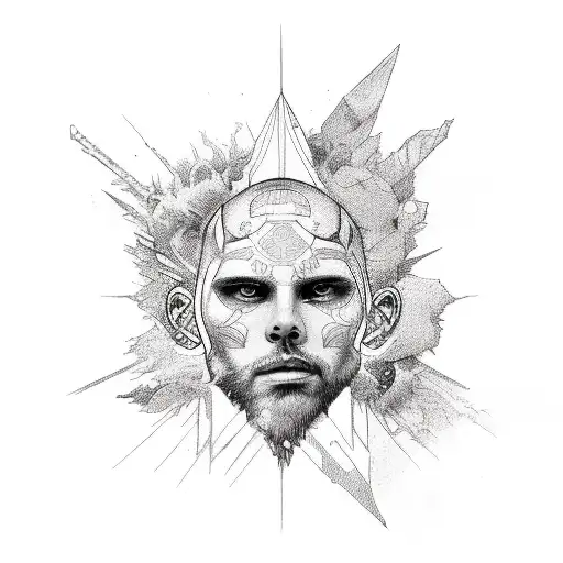 Patchwork Style Icarus Tatoo