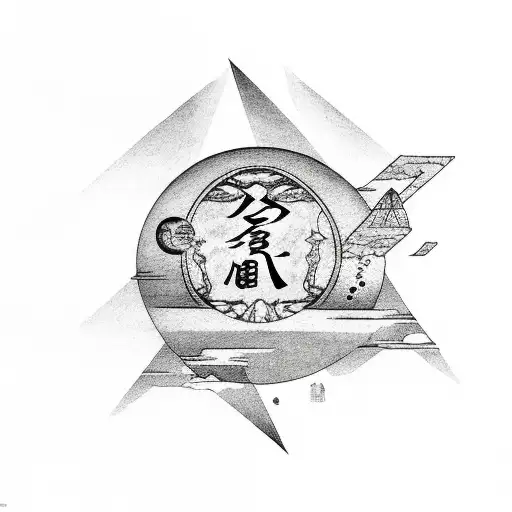 Moon And Japanese Characters