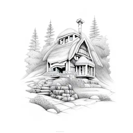 Mountain With Cottage