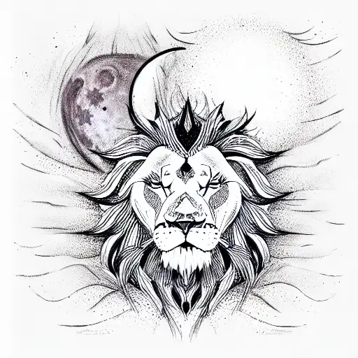 Lion And Moon