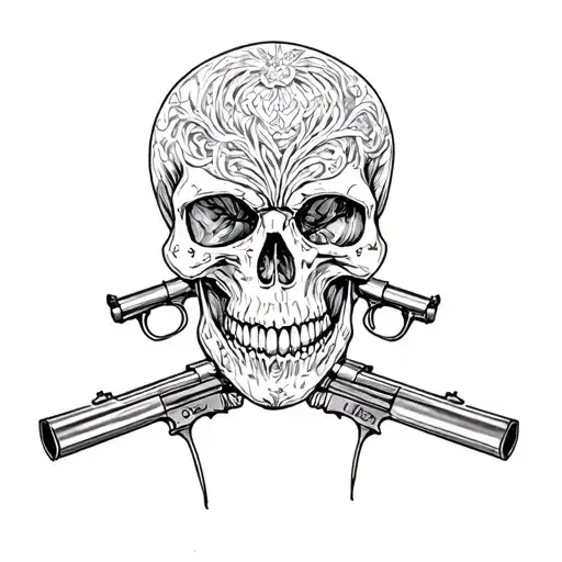 A Skull With Guns