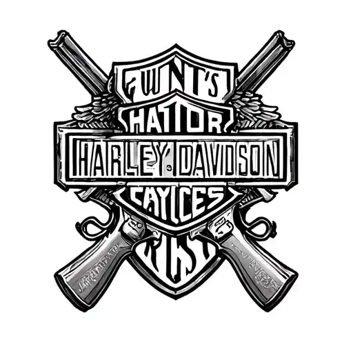 Harley Davidson Bar And Shield With Guns N Roses