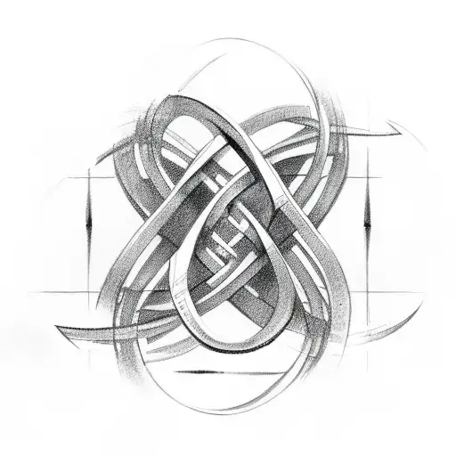 An Infinity Symbol Intertwined With Chess Pieces