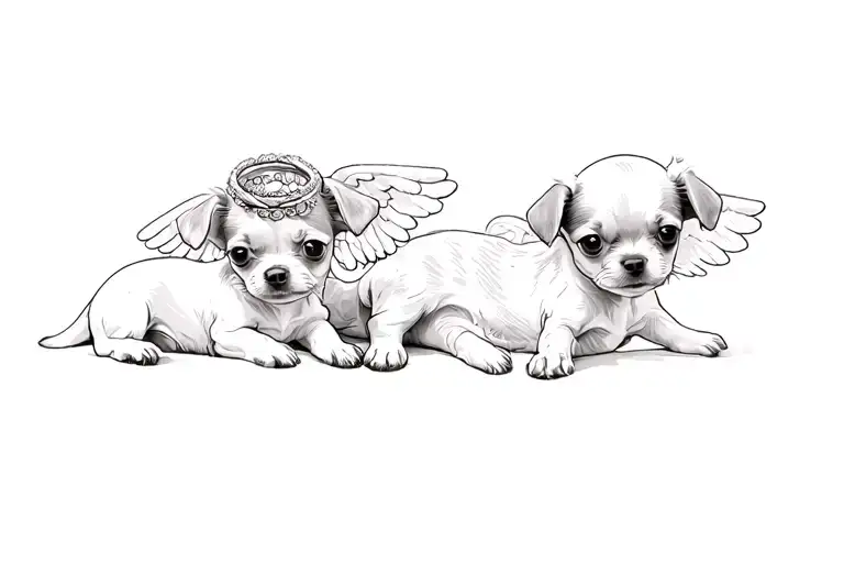 Chihuahua Puppies With Angel Rings On Head