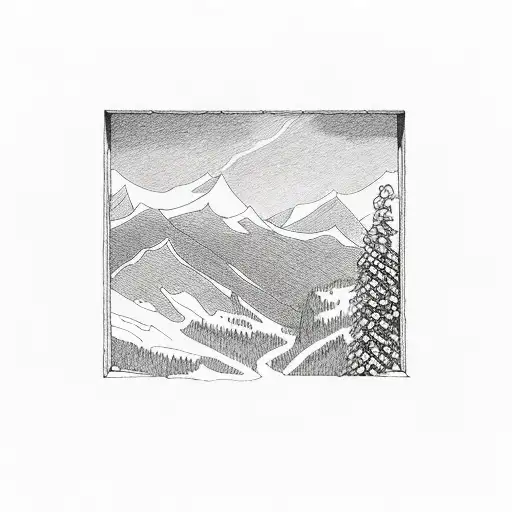 Mountain View Out Of A Window