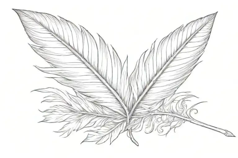 Single Dainty Feather Feather Feather