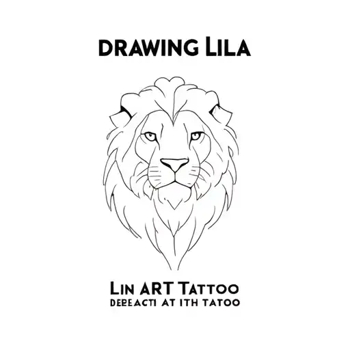 A Drawing Of A Lion With Line Art Style
