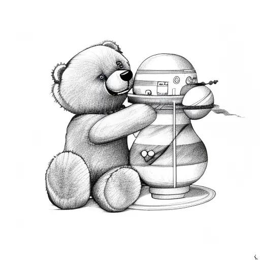 Teddy Bear Holding Saturn