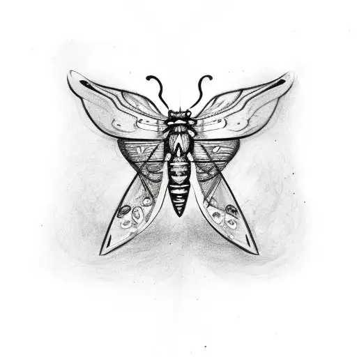 A Moth With One Wing On Fire