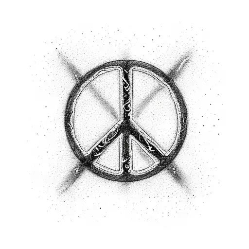 Design Of A Peace Sign With Word Art That Spells Out 'Just Let The Lovin' Take Ahold'