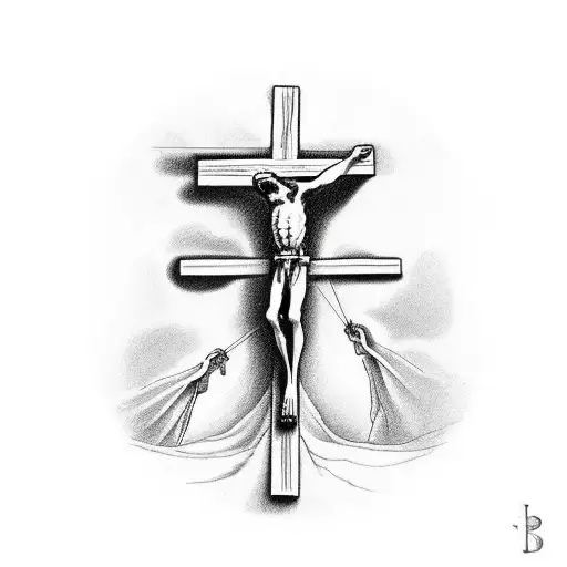 Incorporate The Crucifix Into A Surreal And Abstract Tattoo Inspired By Religious Symbolism