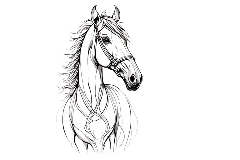 Equine Full Body Abstract Tattoo Design