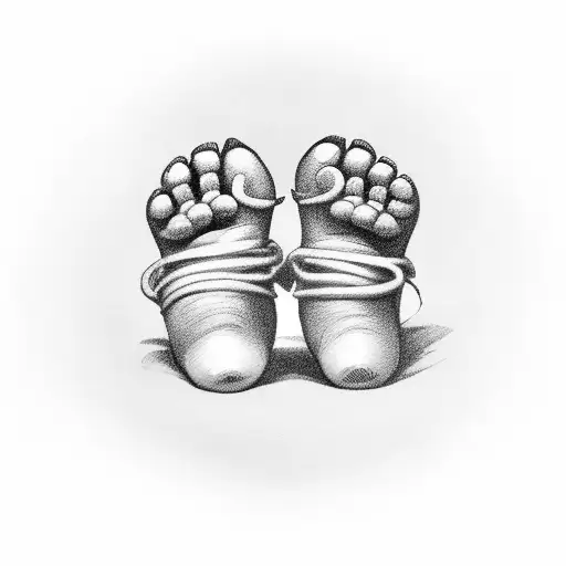 Baby Foot With Name And Date Arched Above It