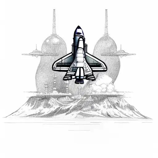 Space Shuttle Wizh Big Satellite Dish