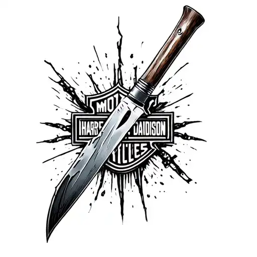 Harley Davidson Bar Knife Stabbed