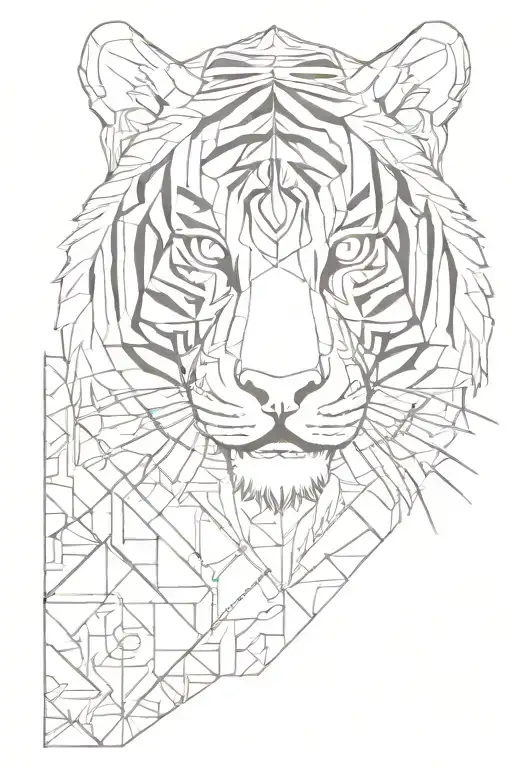 A Geometric Tiger Design Inspired By Traditional Thai Patterns