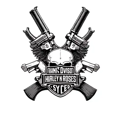 Harley Davidson Bar And Shield With Guns N Roses