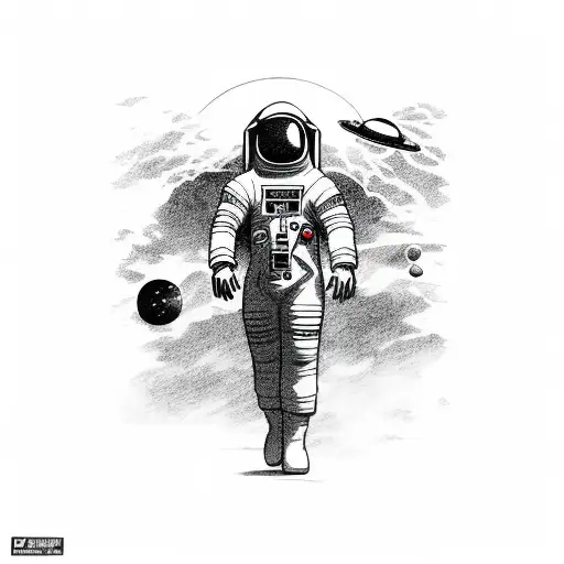 Astronaut In Space With Grim Reaper Chasing Him In Toyota Supra Mk4