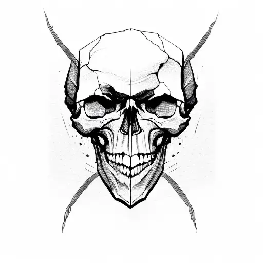 Skull Mit Rauchenden Augen