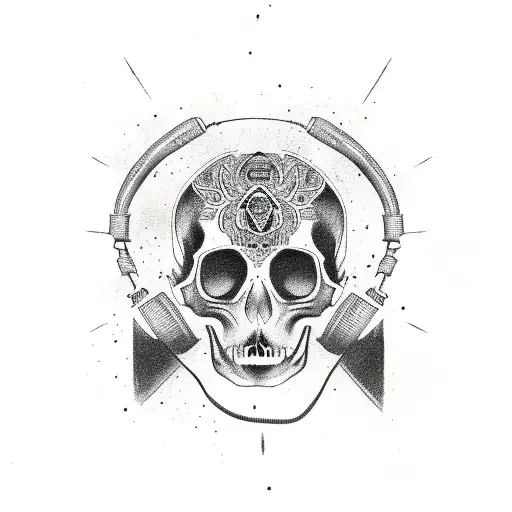 Jaguar Skull With Guitar Neck