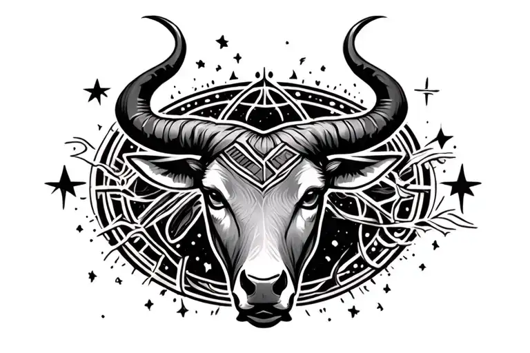 Taurus Symbol Without Face And 3 Unique Stars