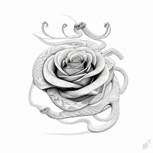 Snake Around Roses