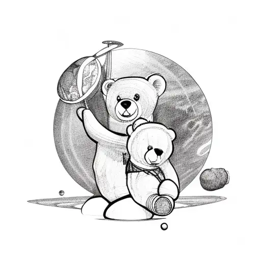 Teddy Bear Holding Saturn