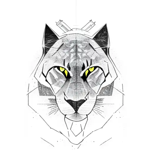 A Silhouette Of A Hiker With A Black Panther As A Companion